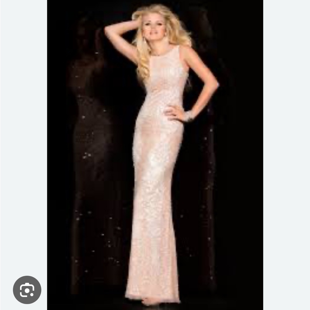 Scala Blush Pink Beaded & Sequined Gown Size2 -New with tags